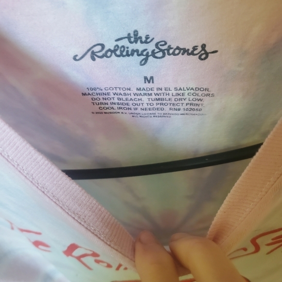 The Rolling Stones "What a Frock" Short Sleeve Midi Sz. M Dress w Front Pockets - Picture 3 of 8